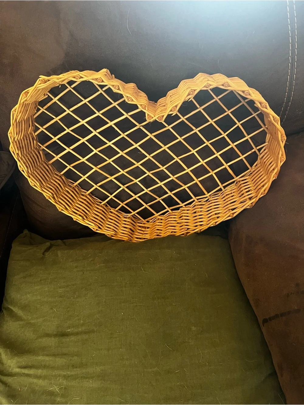 Vintage Woven Heart Rattan Wall Decor - Natural Honey